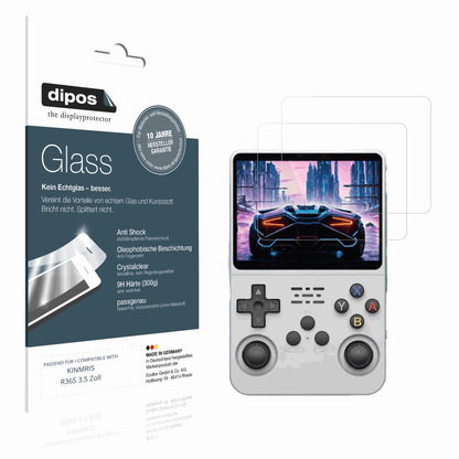 Klare Displayschutzfolie von dipos passend für KINMRIS R36S 3.5 Zoll, 9H kratzfest und blasenfrei montiert