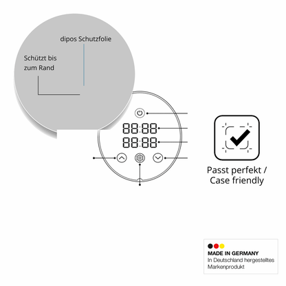 2x Screen Protector for KitchenBrothers Sous Vide Stick KB717 matte Flexible 