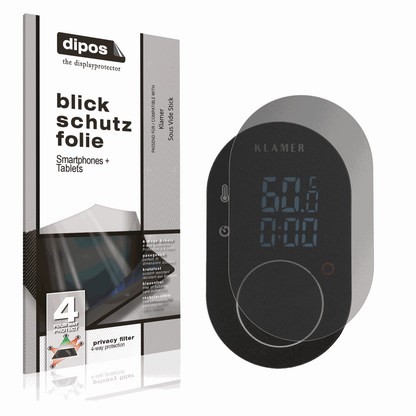 Blickschutzfolie von dipos passend für Klamer Sous Vide Stick, präziser Zuschnitt und blasenfrei montiert