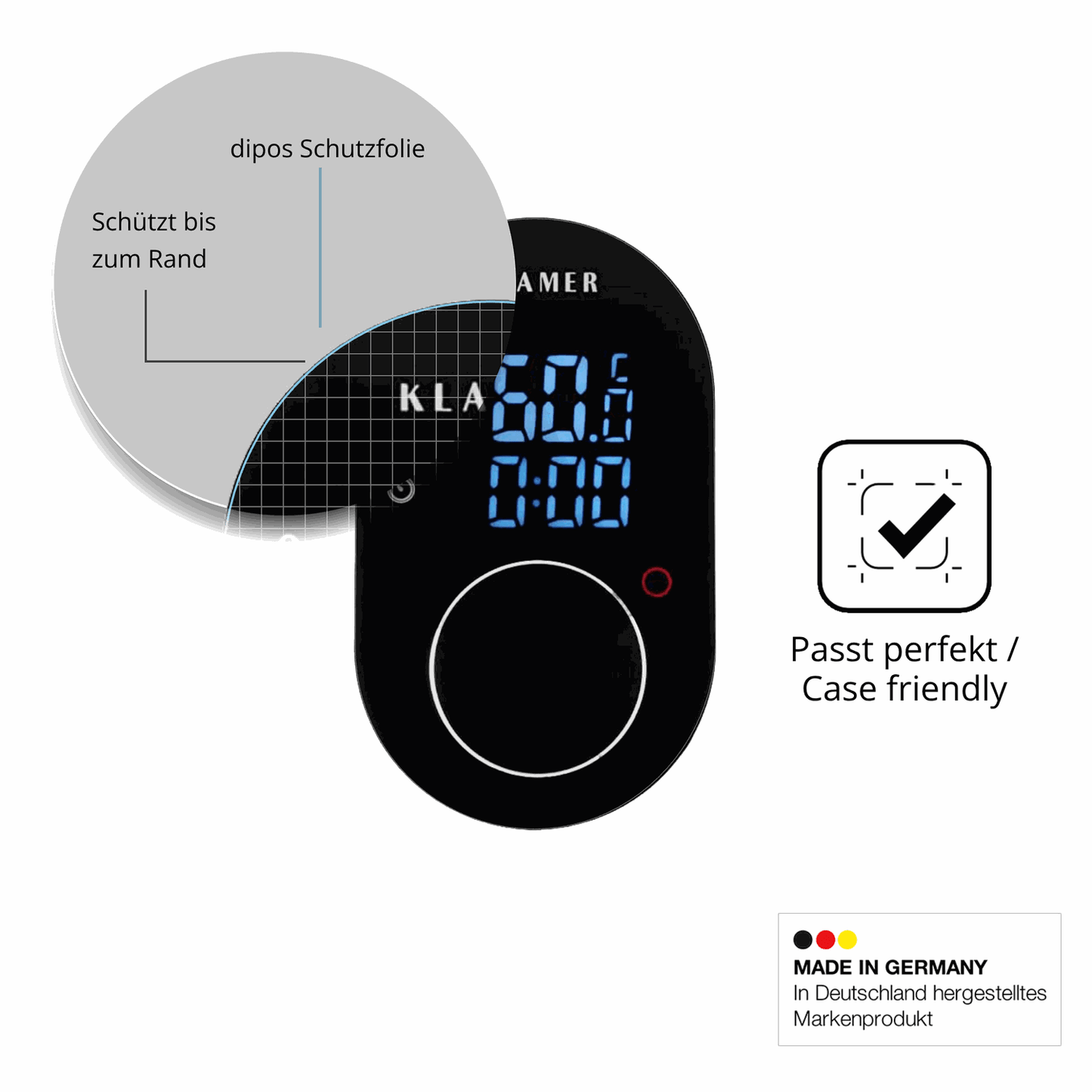 Besonders flexibler Displayschutz mit Anti-Shock-Schicht im Materialmix