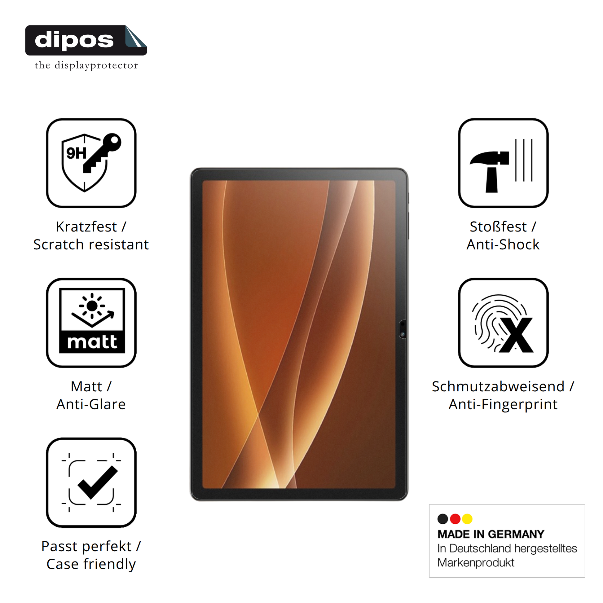 Displayschutz hergestellt in Deutschland, höchste Qualität made in Germany