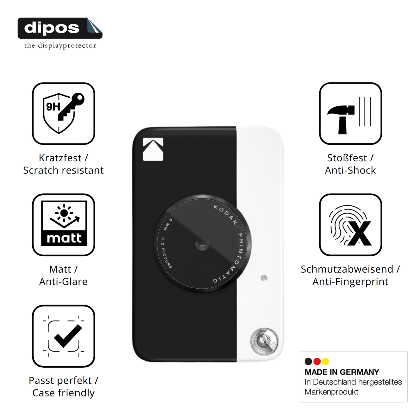 Displayschutz hergestellt in Deutschland, höchste Qualität made in Germany