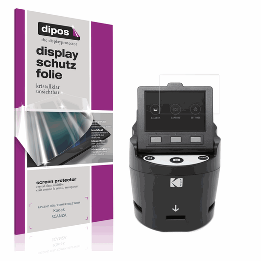 Klare Displayschutzfolie von dipos passend für Kodak SCANZA, präziser Zuschnitt und blasenfrei montiert