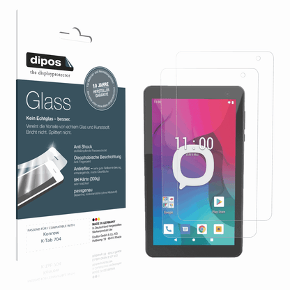 Matte Displayschutzfolie von dipos passend für Konrow K-Tab 704, 9H kratzfest und blasenfrei montiert