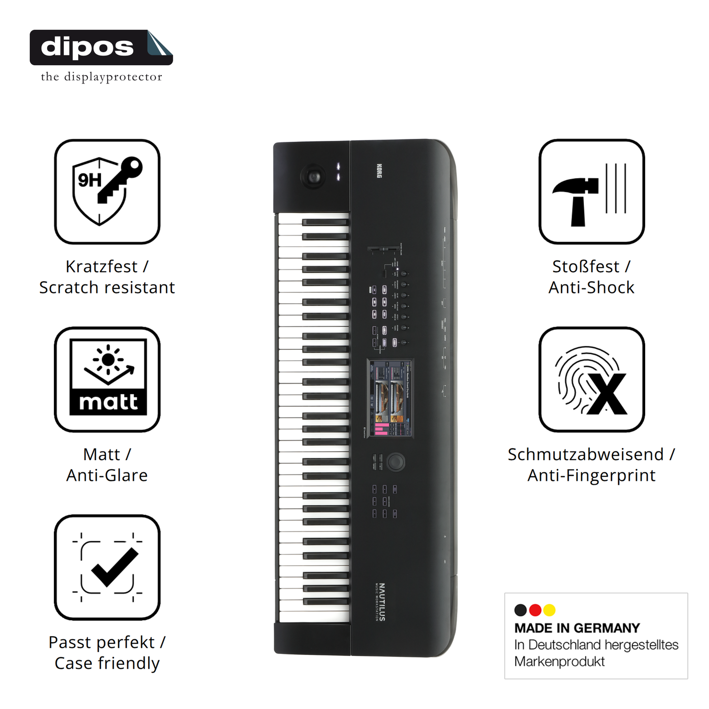 Displayschutz hergestellt in Deutschland, höchste Qualität made in Germany