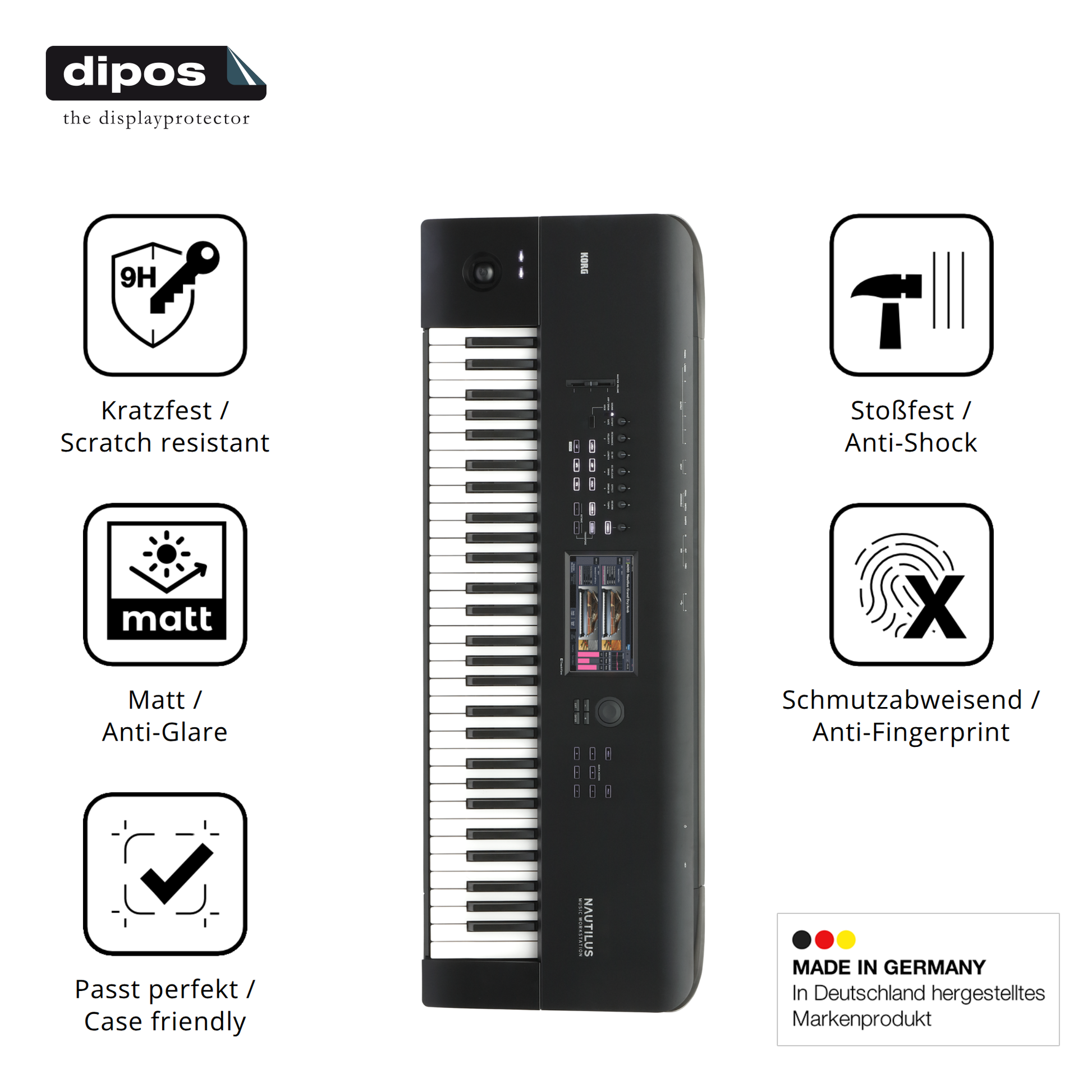 Displayschutz hergestellt in Deutschland, höchste Qualität made in Germany