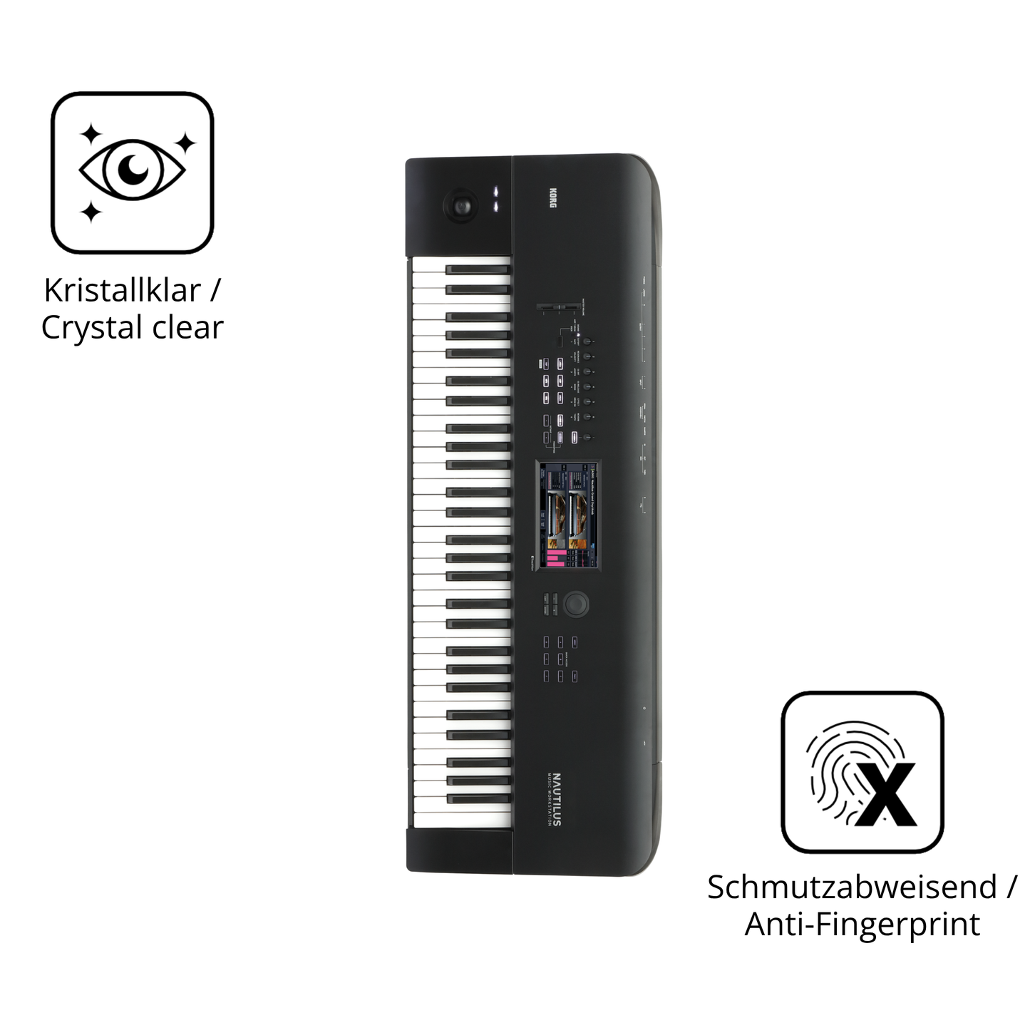 Flexible TPU-Folie passend zugeschnitten für Korg Nautilus 61, vollständige Abdeckung