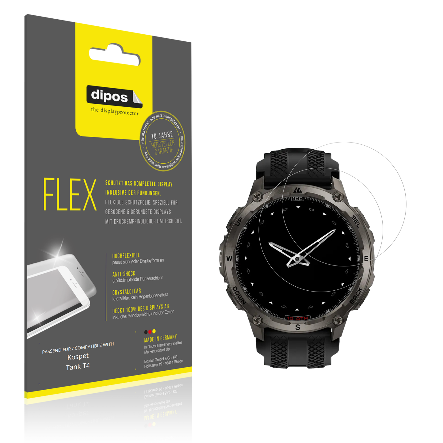 2x 3D Full Cover Schutzfolie für Kospet Tank T4