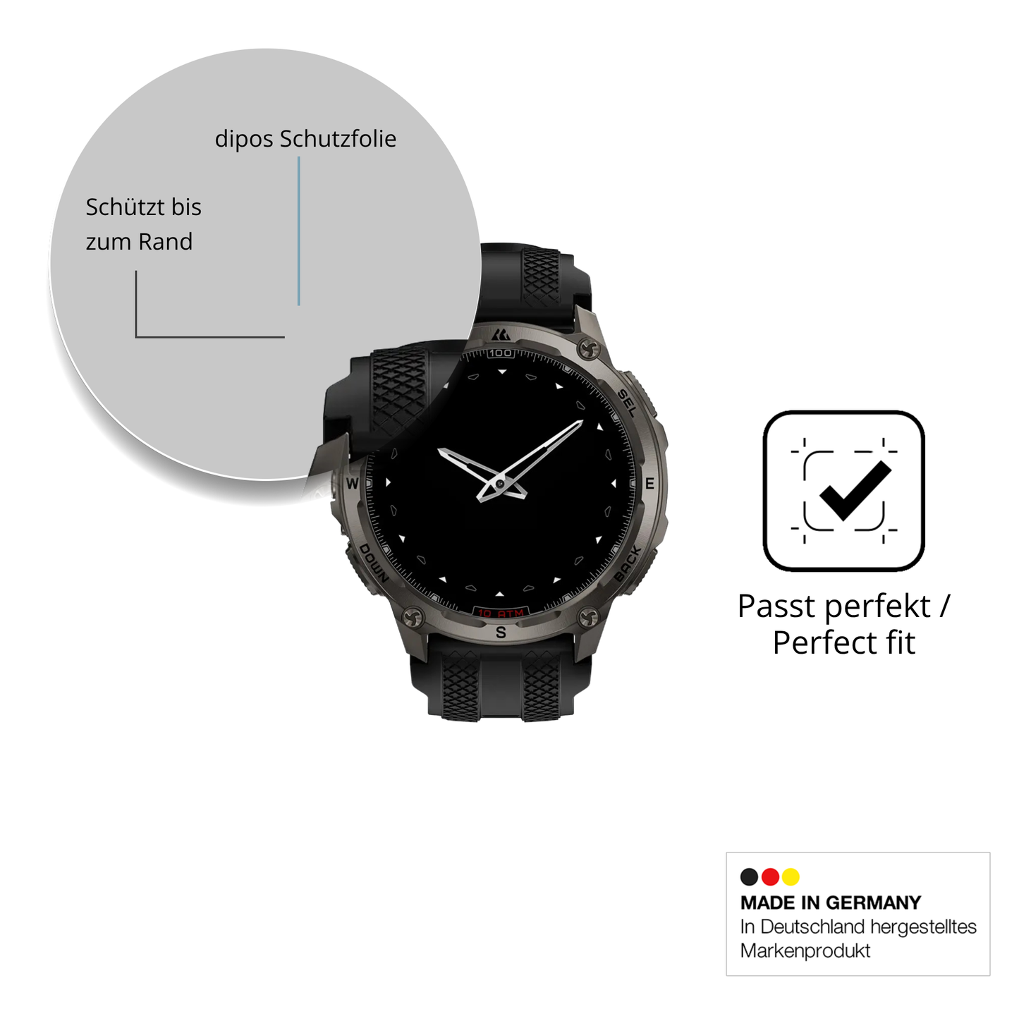 2x 3D Full Cover Schutzfolie für Kospet Tank T4