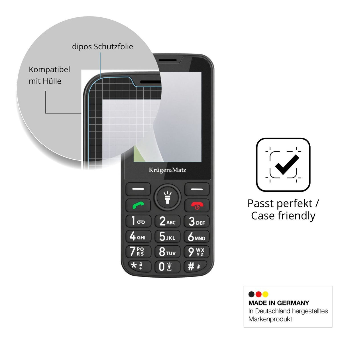 4x Screen Protector for Kruger Matz Simple 924 Protection Anti Glare dipos