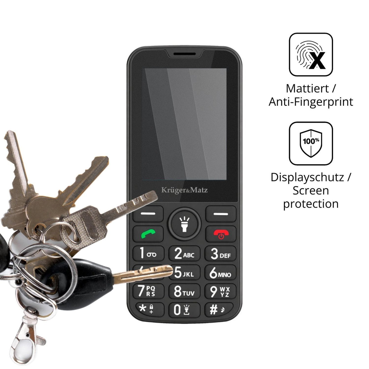 Screen Protector for Kruger Matz Simple 924 Privacy Filter 4-Way Protection 