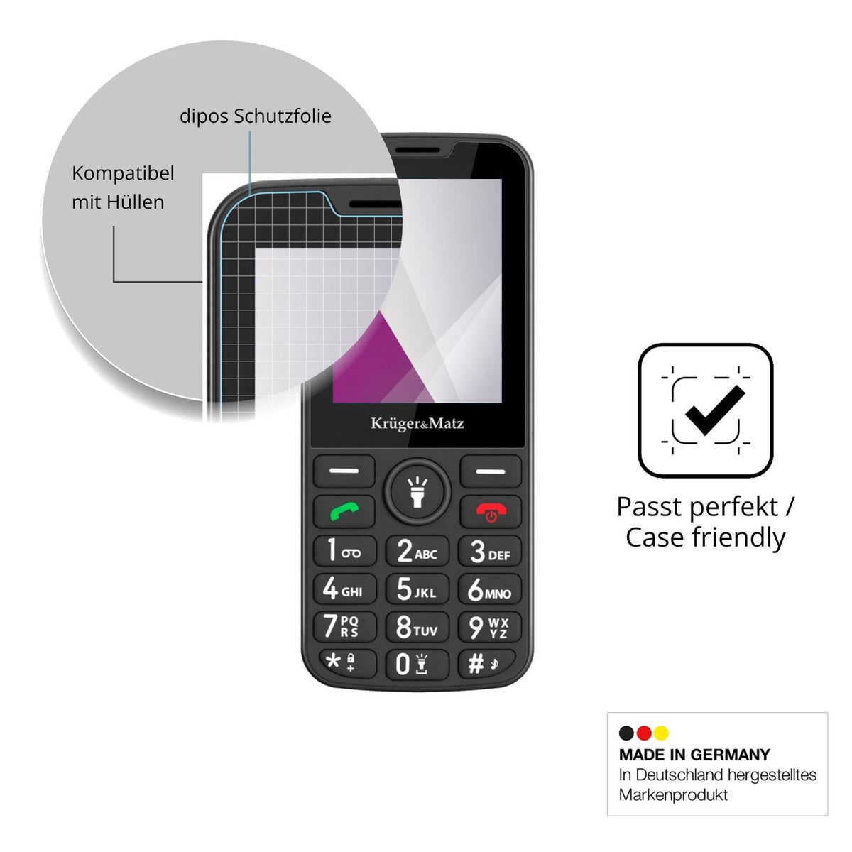 4x Screen Protector for Kruger Matz Simple 924 Protection Crystal Clear dipos