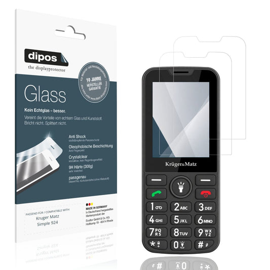 2x Screen Protector for Kruger Matz Simple 924 Flexible Glass 9H dipos