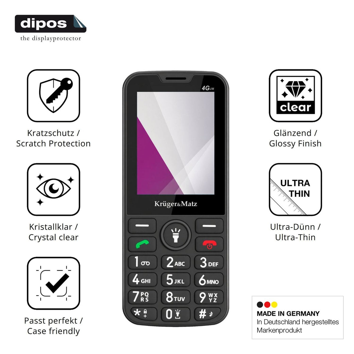 4x Screen Protector for Kruger Matz Simple 924 4G Protection Crystal Clear dipos