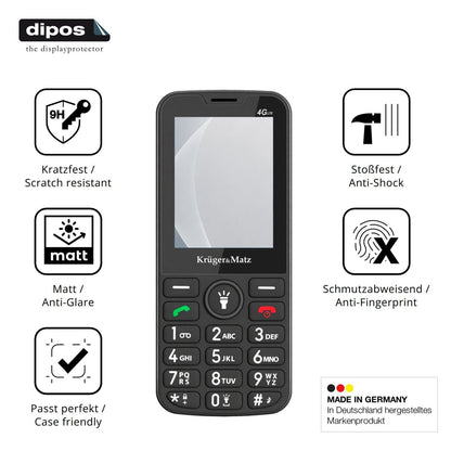 2x Screen Protector for Kruger Matz Simple 924 4G matte Flexible Glass 9H dipos