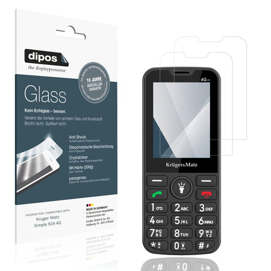 2x Screen Protector for Kruger Matz Simple 924 4G Flexible Glass 9H dipos