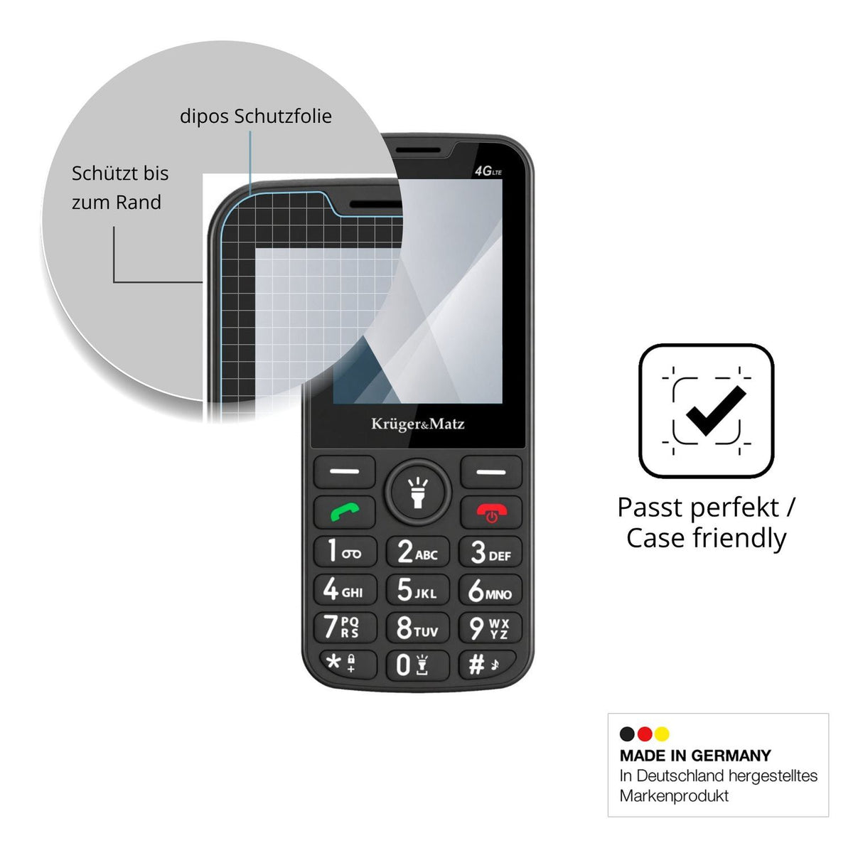 2x Screen Protector for Kruger Matz Simple 924 4G Flexible Glass 9H dipos