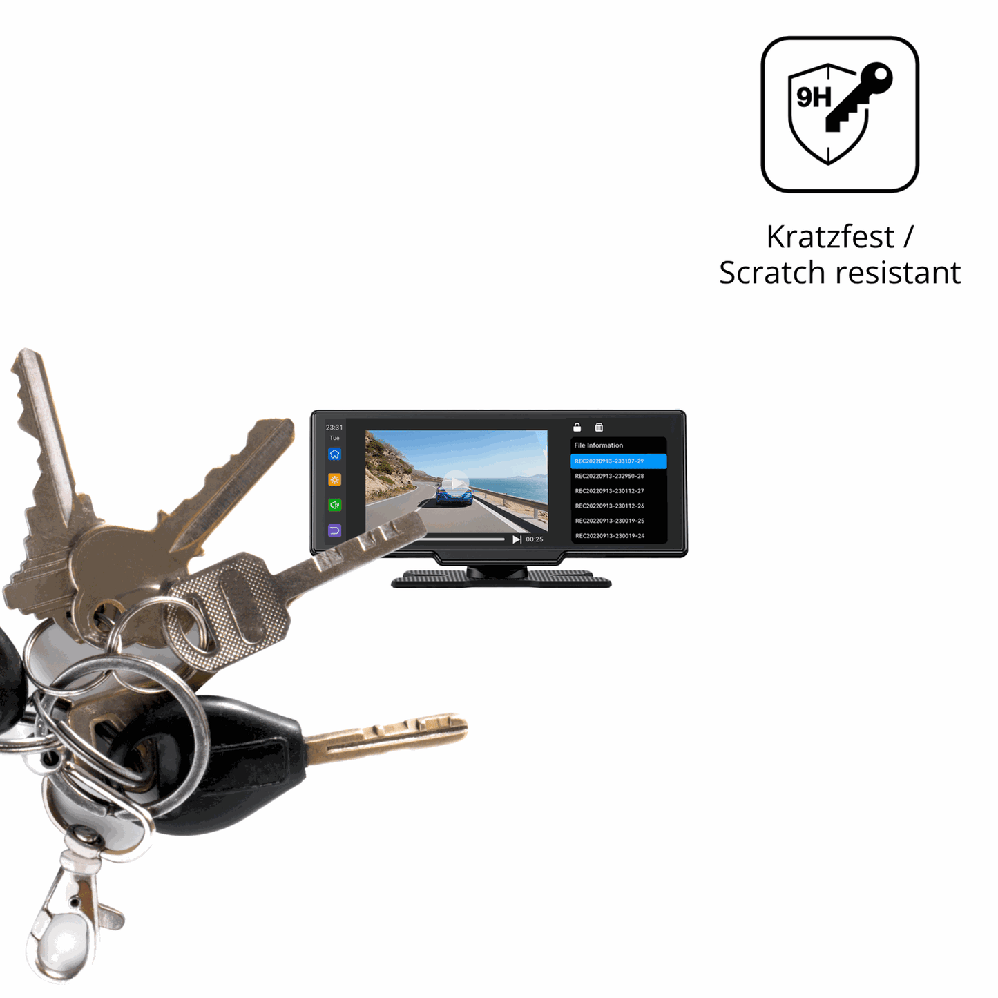 dipos Displayschutz für Krunia T93 9.26, transparente Oberfläche, perfekte Passform auch für die Rundungen