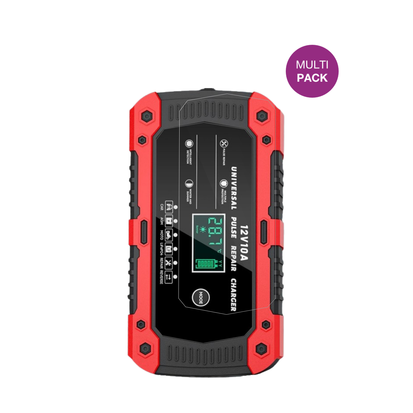 LacitenyAuto Lade 10A mit aufgebrachter dipos Displayschutzfolie, glasklare Darstellung ohne Einschränkungen