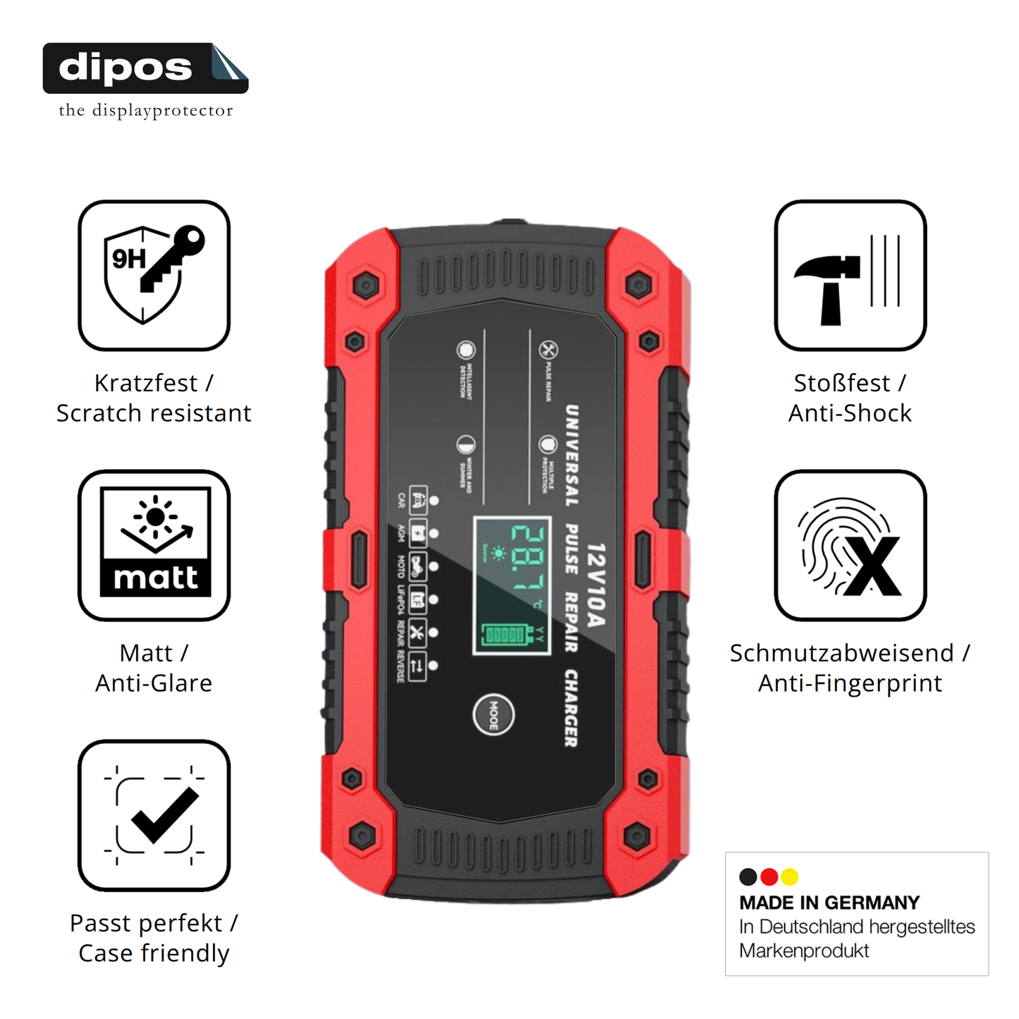 Displayschutz hergestellt in Deutschland, höchste Qualität made in Germany
