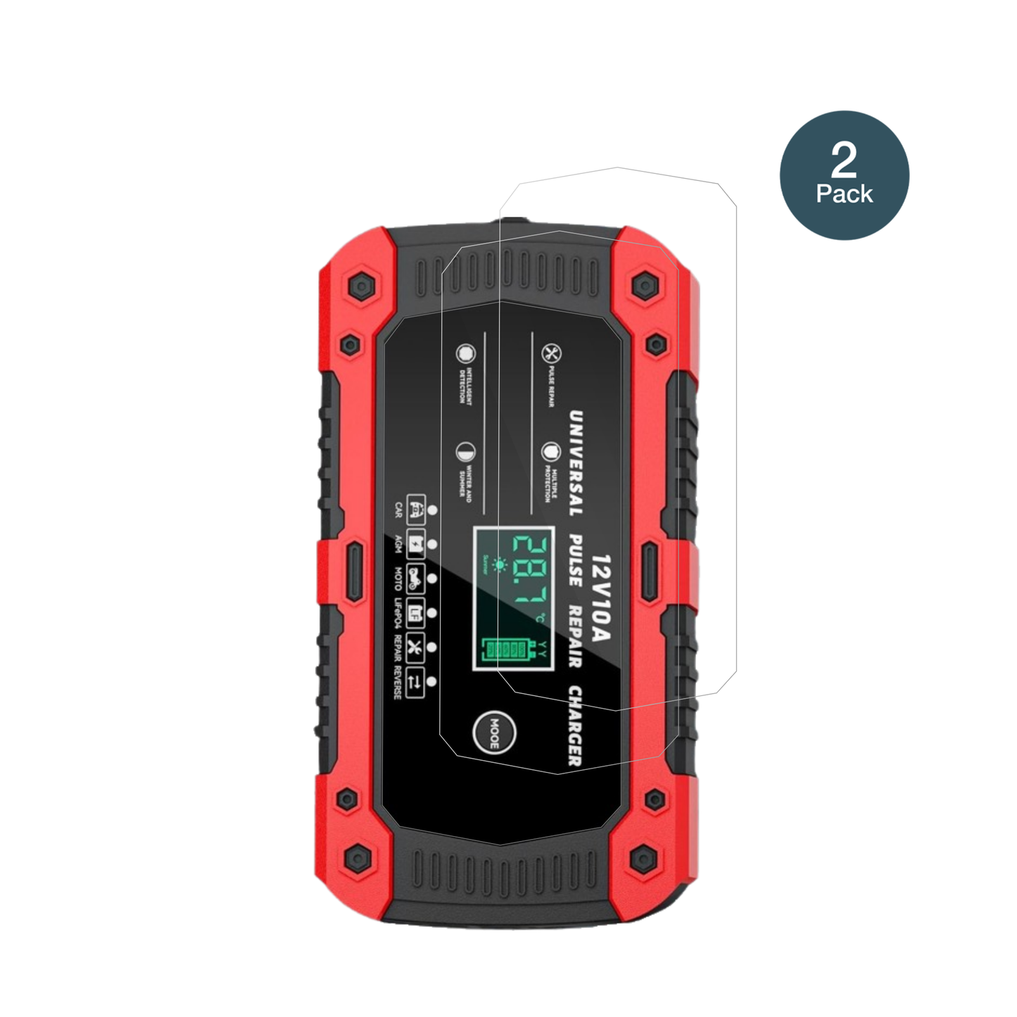 LacitenyAuto Lade 10A mit aufgebrachter dipos Flex Schutzfolie, glasklare Darstellung ohne Einschränkungen