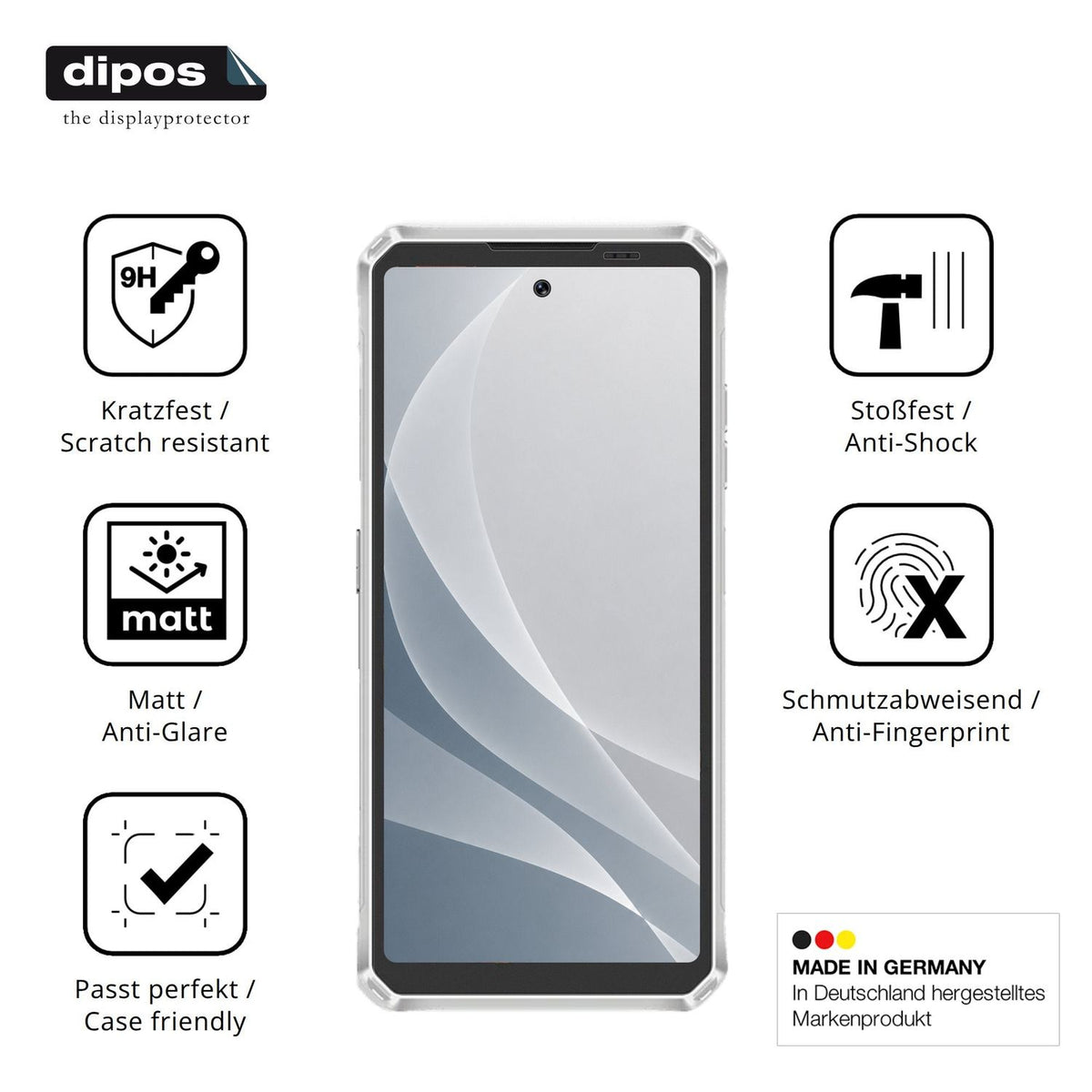 2x Screen Protector for Lagenio Panther 1 matte Flexible Glass 9H dipos