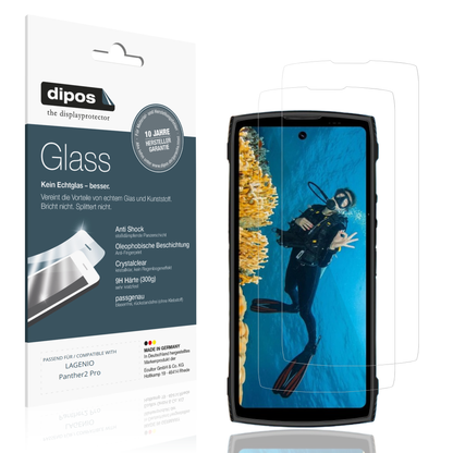 Klare Displayschutzfolie von dipos passend für LAGENIO Panther2 Pro, 9H kratzfest und blasenfrei montiert