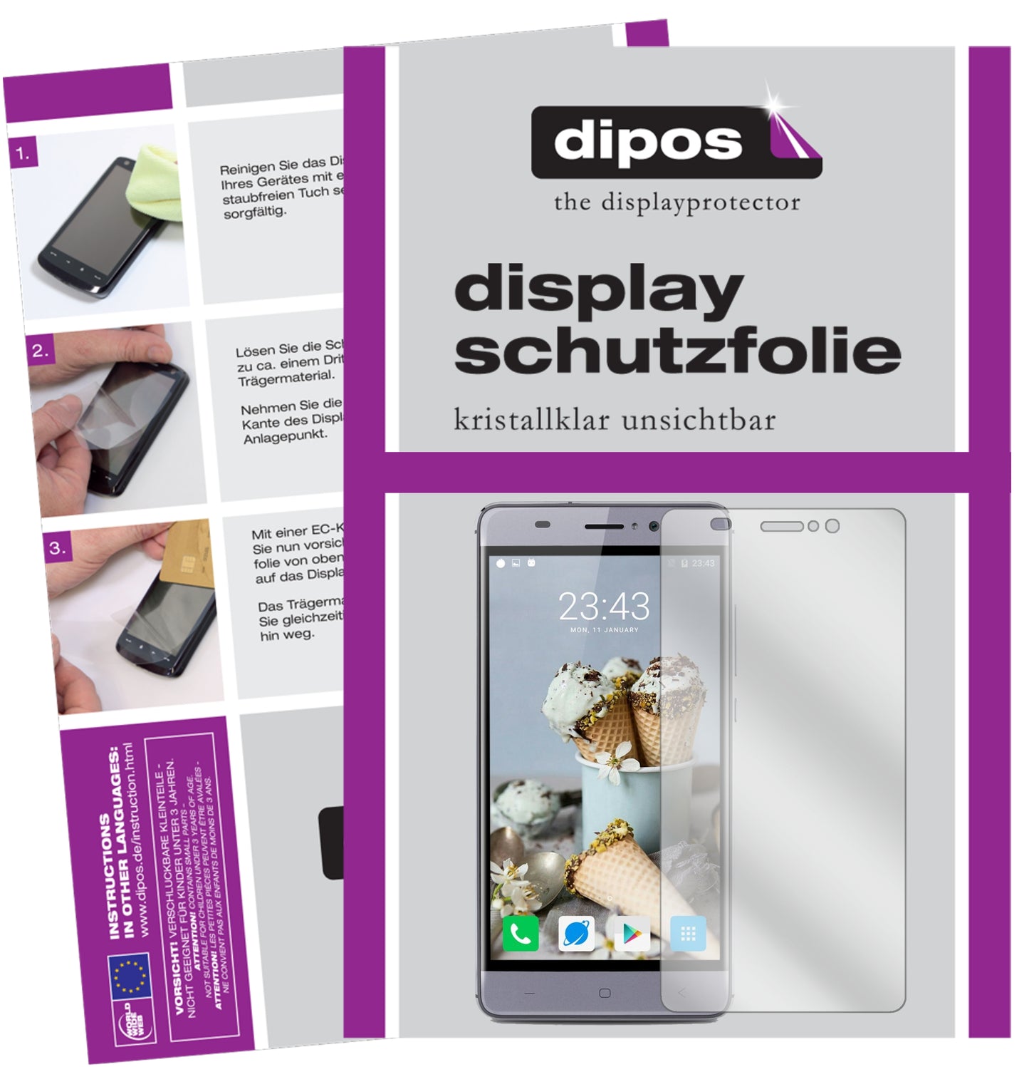 Kristallklare, dünne Schutzfolie: Kratzfest & passgenau für Landvo-XM300