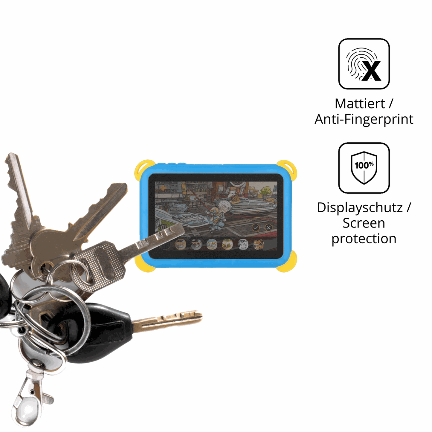 dipos Displayschutz für Laptok KT1008, mattierte Oberfläche, Blickschutzfilter und perfekter Passform