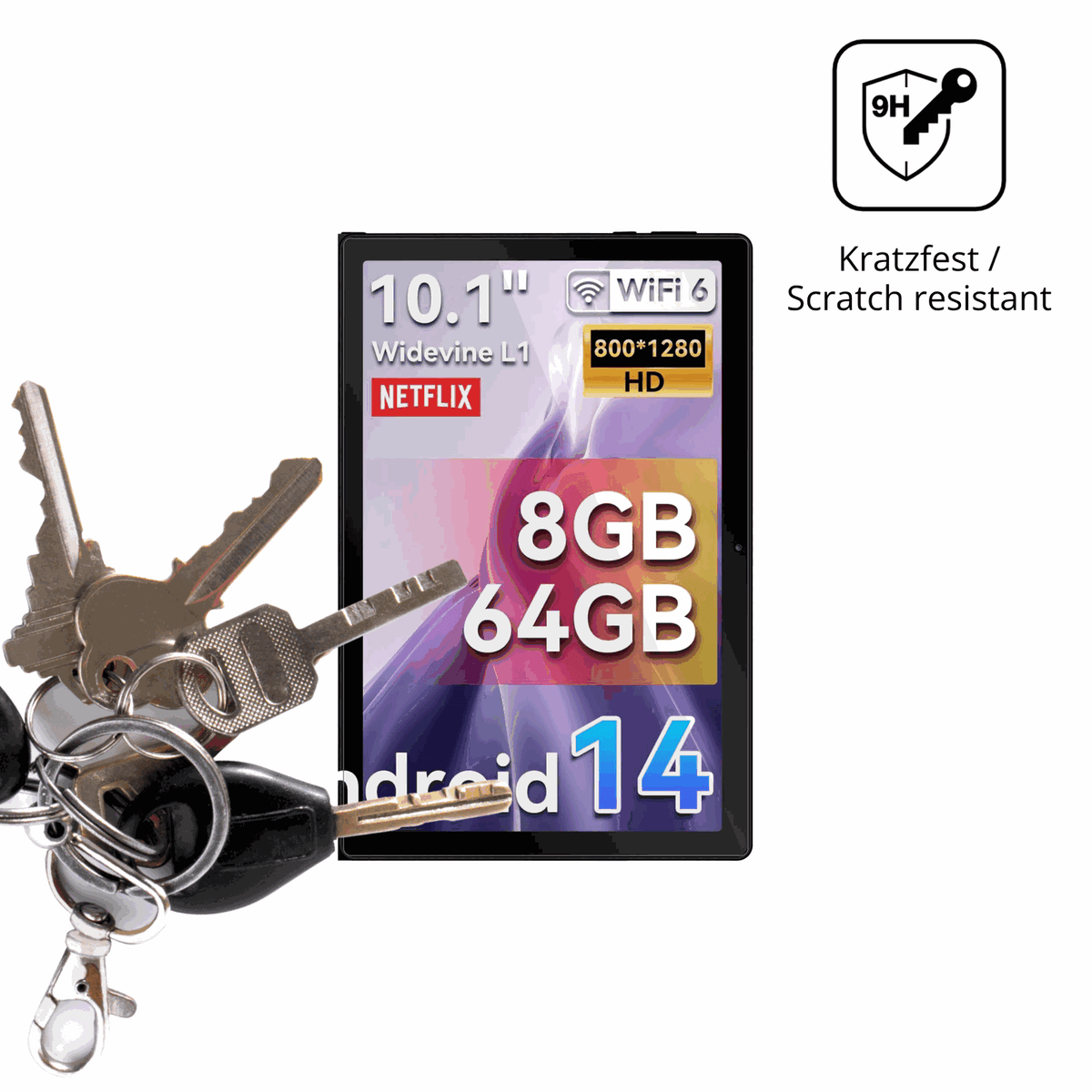 dipos Displayschutz für Laptok LA10BK, transparente Oberfläche, perfekte Passform auch für die Rundungen