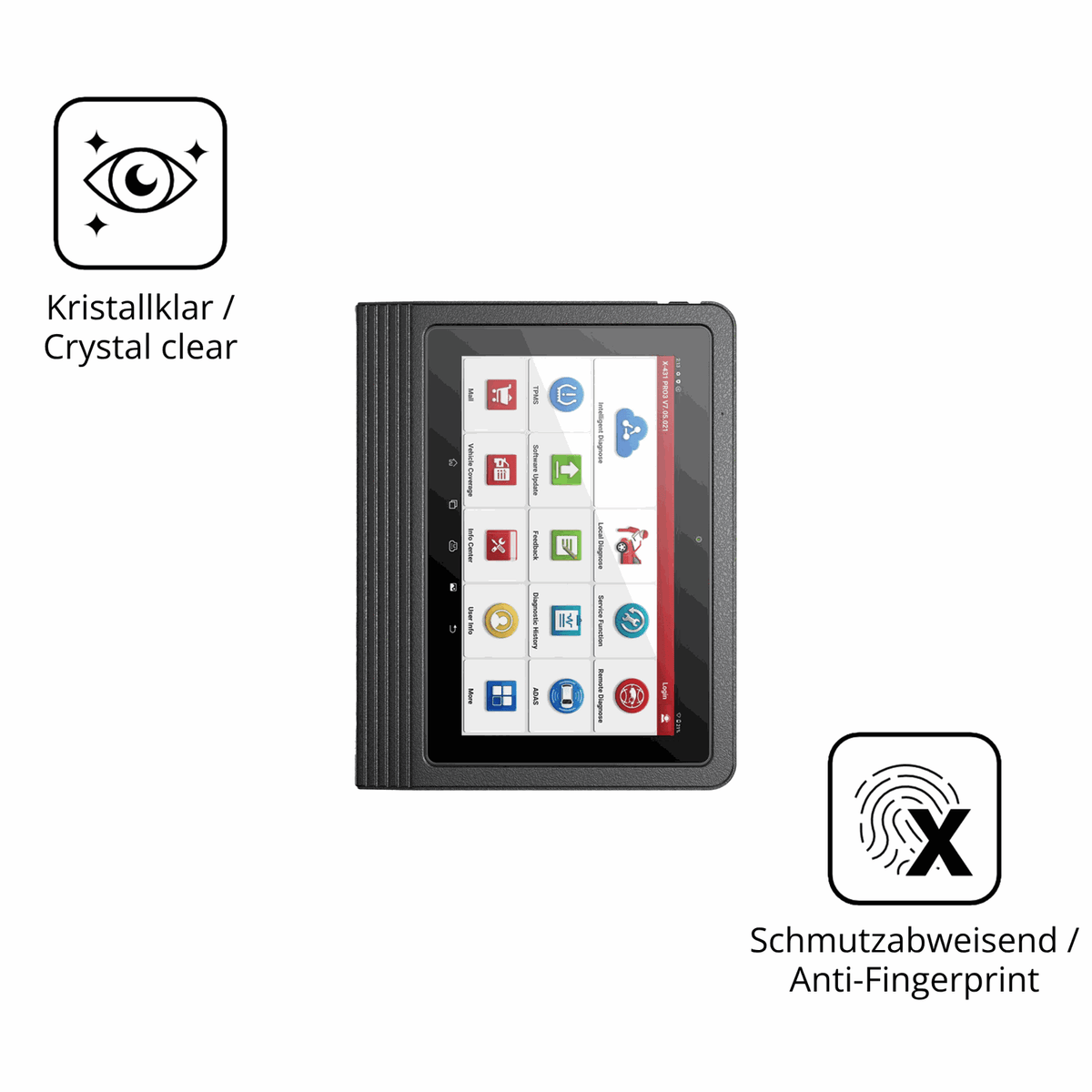 2x Screen Protector for Launch X-431 V+ 2026 10.1 Flexible Glass 9H dipos