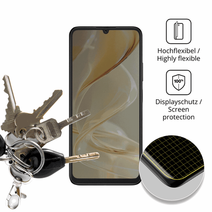 dipos Displayschutz für Lava Bold N2, mit Blickschutzfilter und perfekter Passform auch für die Rundungen