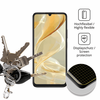 dipos Displayschutz für Lava Bold N2, transparente Oberfläche, perfekte Passform auch für die Rundungen