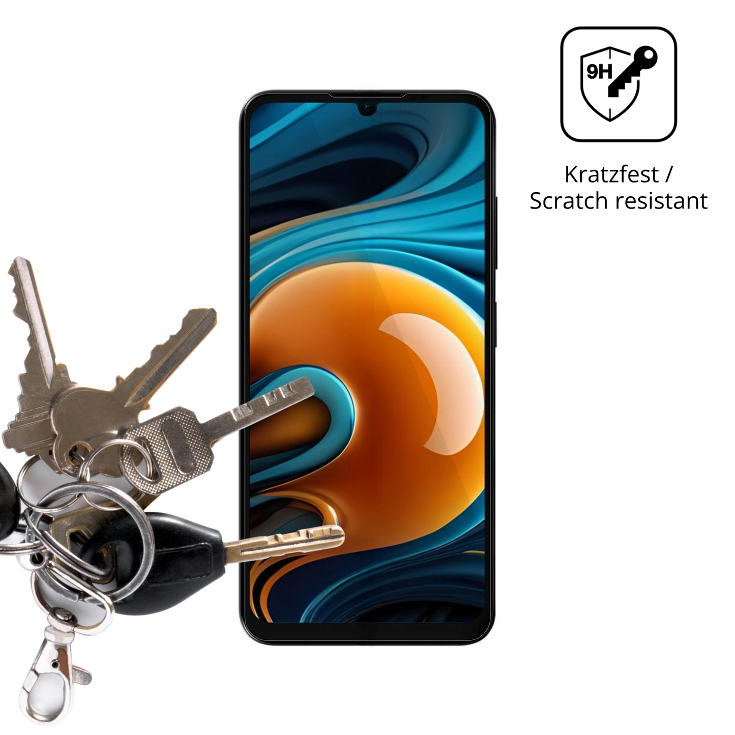 dipos Displayschutz für Lava Yuva Smart 3, transparente Oberfläche, perfekte Passform auch für die Rundungen