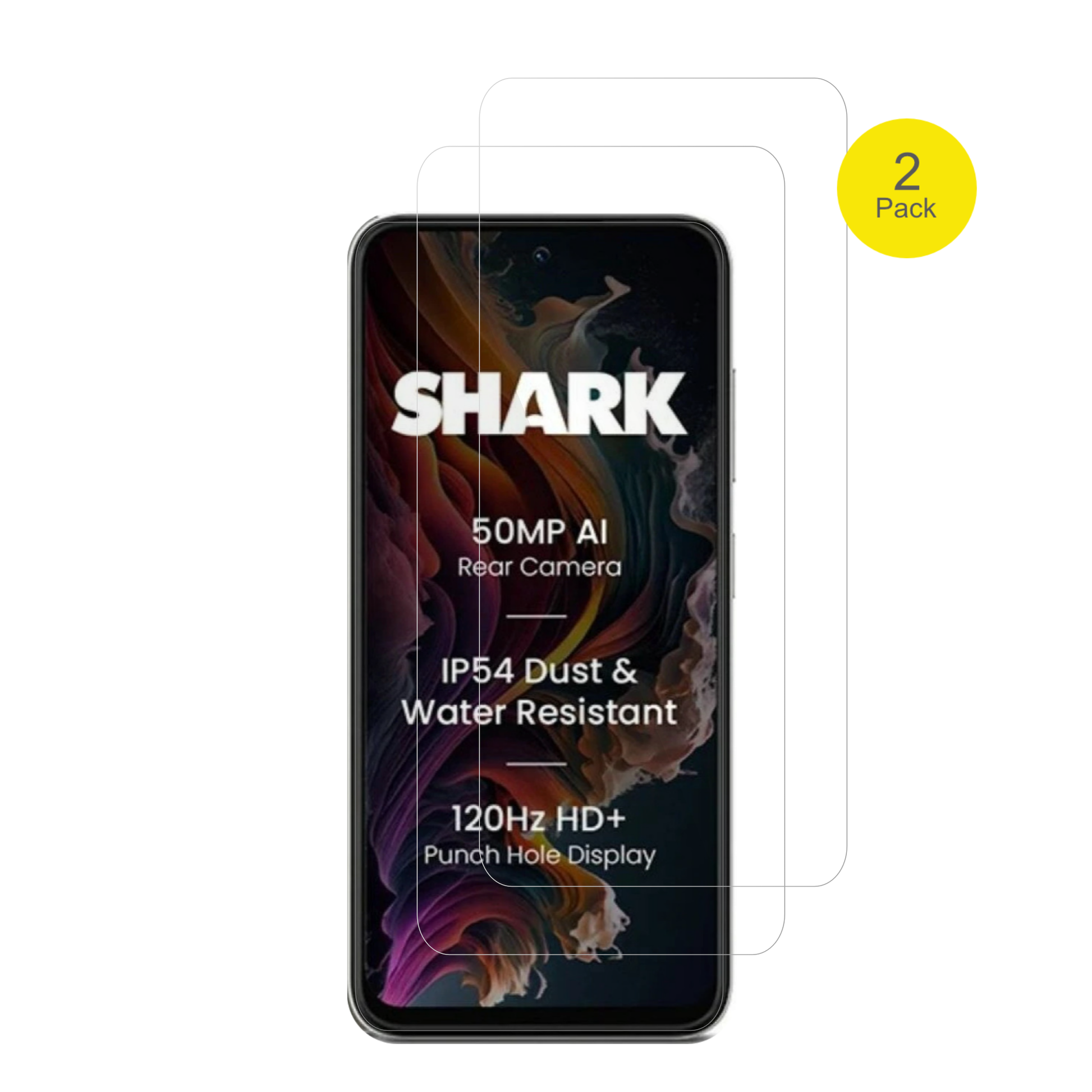 LavaShark 2 mit aufgebrachter dipos Displayschutzfolie, glasklare Darstellung ohne Einschränkungen