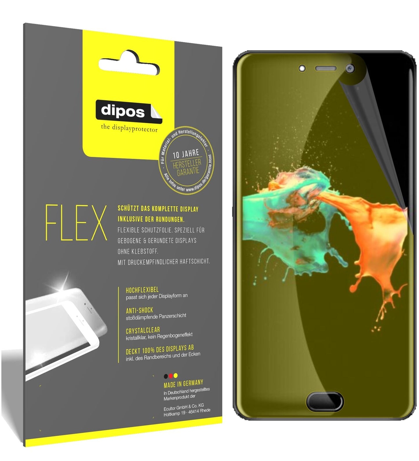 dipos Displayschutz für Leagoo T5c, transparente Oberfläche, geringe Dicke und perfekte Passform