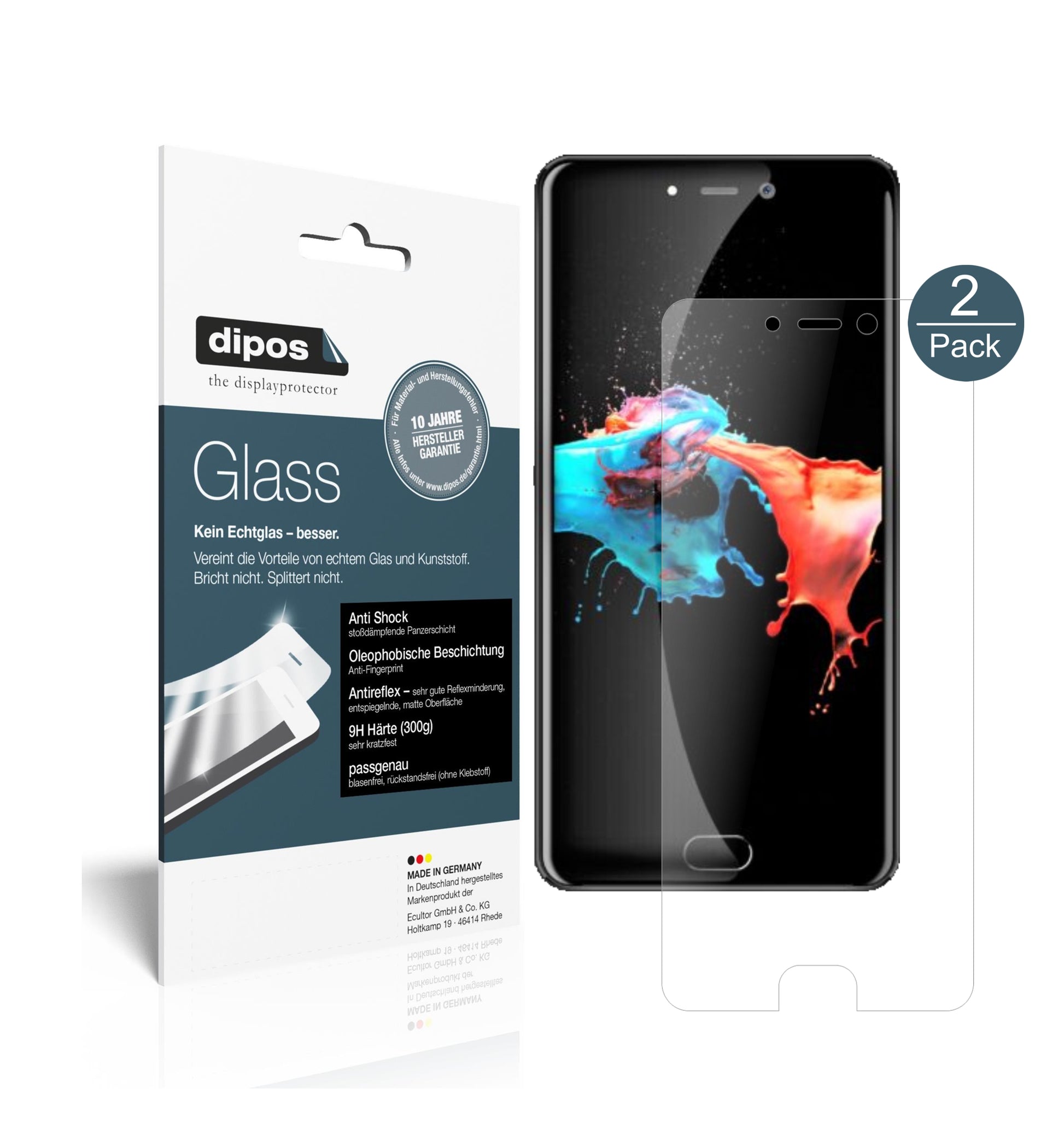Mattes Panzerglas: Schutz vor Brüchen, Fingerabdrücken und Bildschirmblendung für Leagoo-T5c
