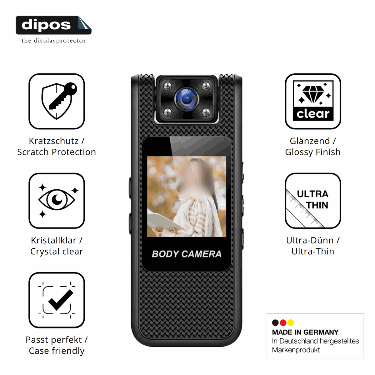 4x Screen Protector for Lecreatekit 4K Action-Cam Protection Crystal Clear dipos