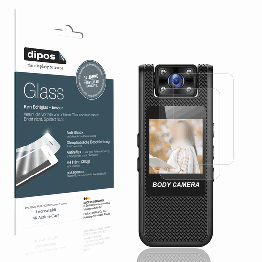 2x Screen Protector for Lecreatekit 4K Action-Cam matte Flexible Glass 9H dipos