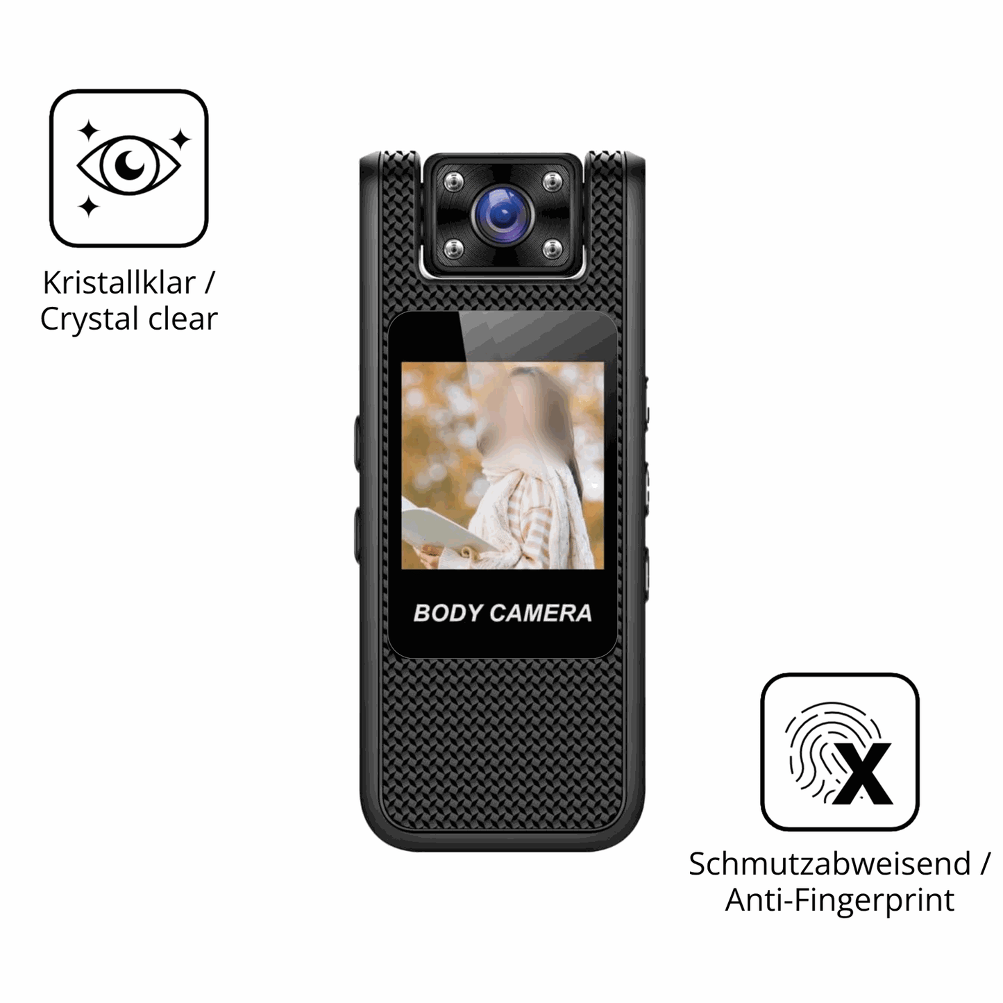 2x Screen Protector for Lecreatekit 4K Action-Cam Flexible Glass 9H dipos