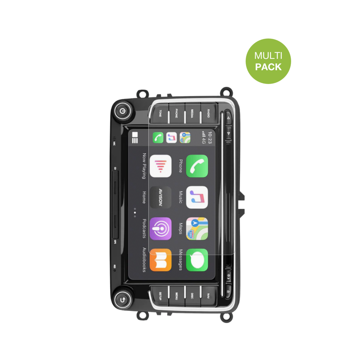 LedioXTVW72C Radio mit aufgebrachter dipos Displayschutzfolie, die lästige Fingerabdrücke minimiert