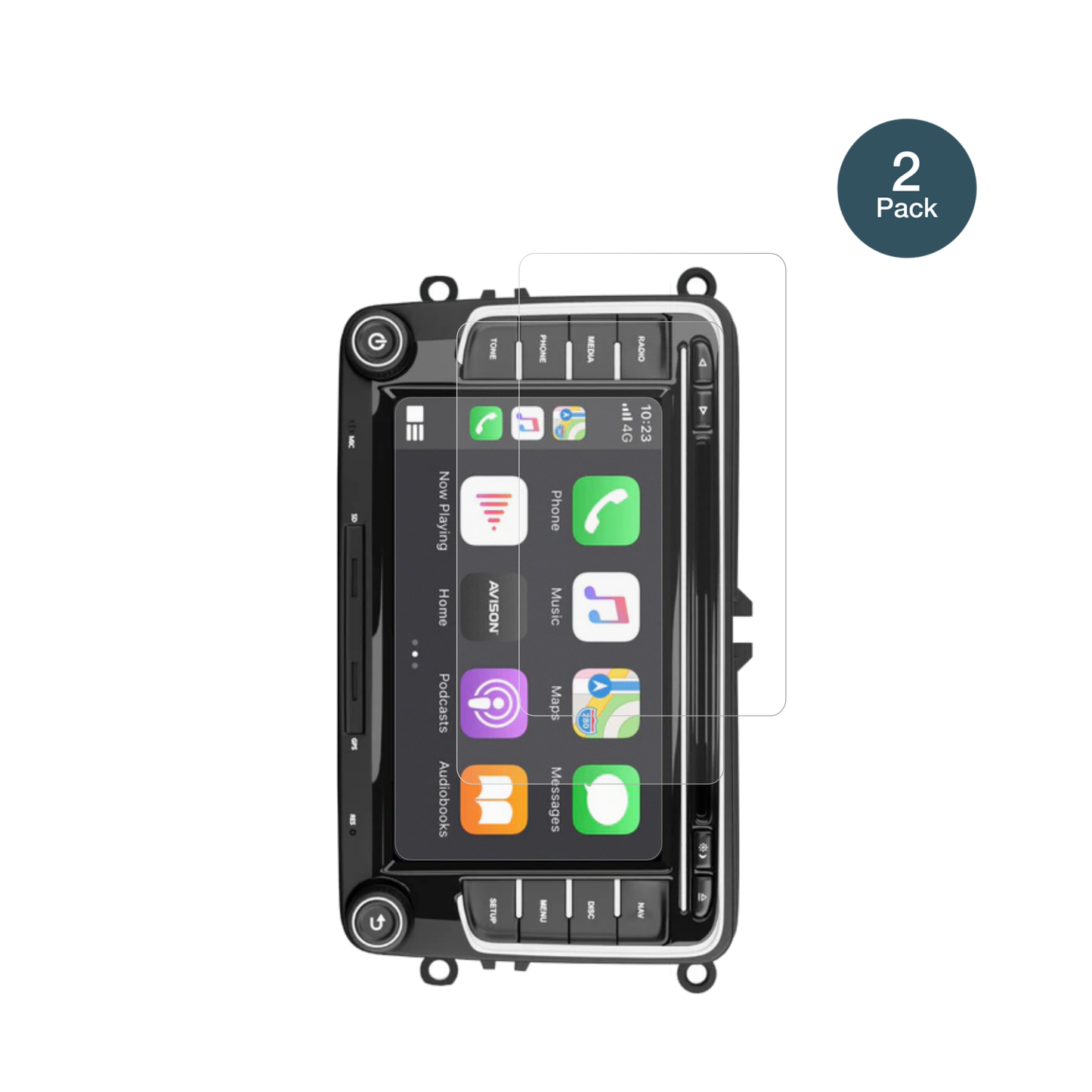 LedioXTVW72C Radio mit aufgebrachter dipos Panzerfolie, die lästige Fingerabdrücke minimiert