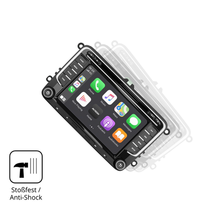 Schutz gegen Kratzer auf dem Ledio XTVW72C Radio Glas durch Schlüssel, Stöße gegen die Tischkante oder Stürze