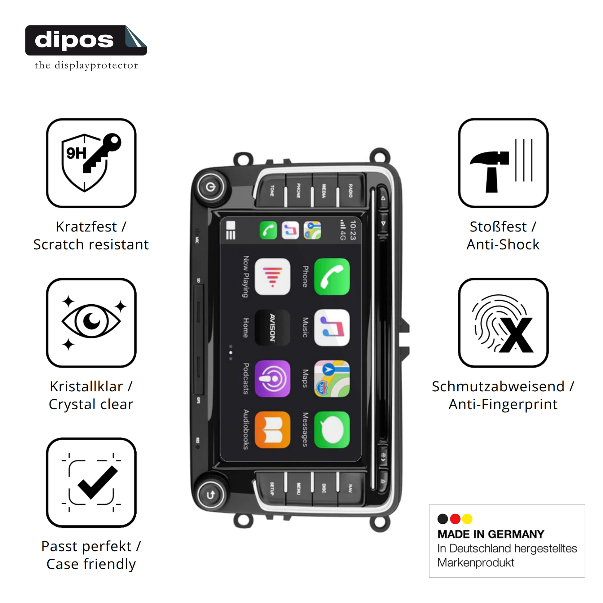Displayschutz hergestellt in Deutschland, höchste Qualität made in Germany