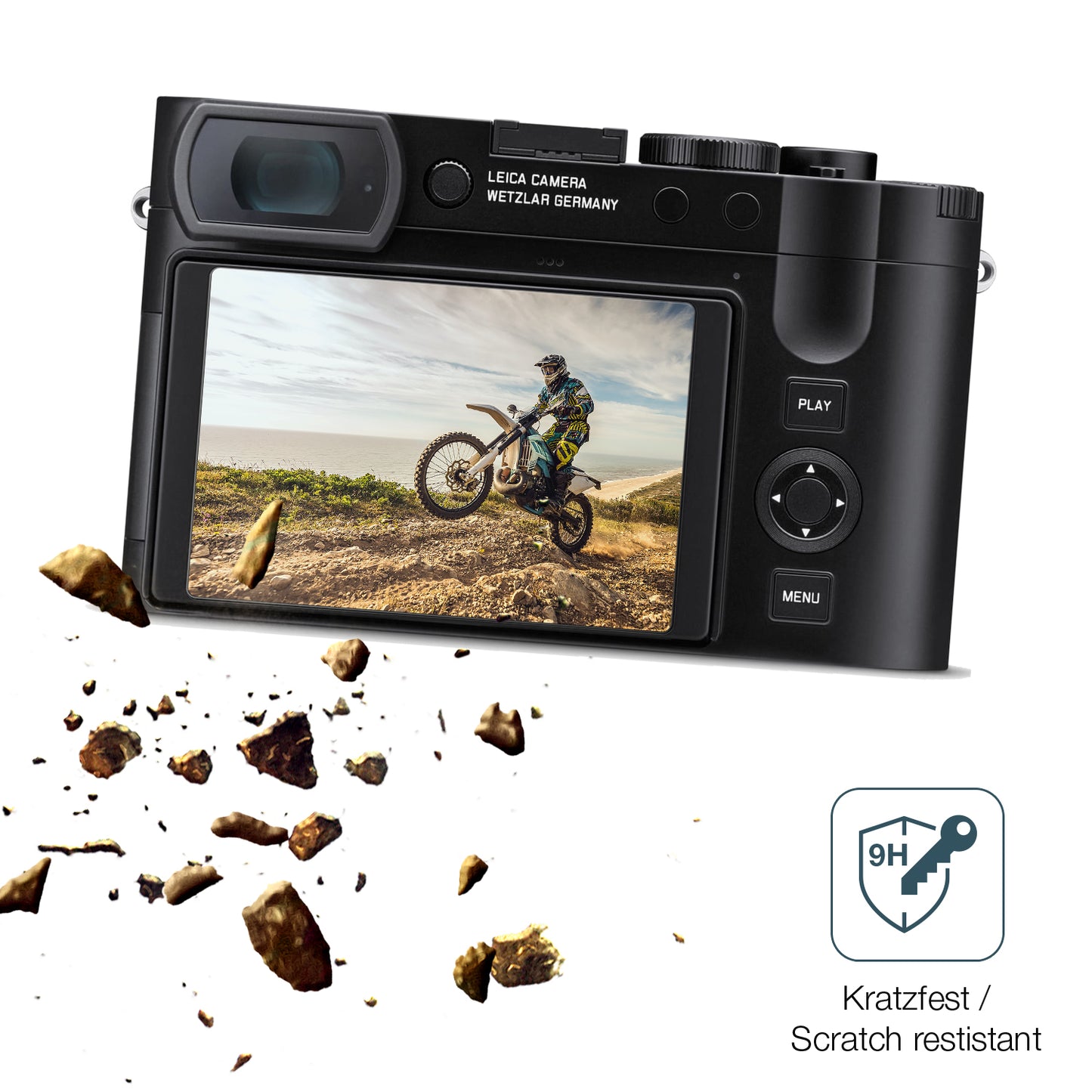 dipos Displayschutz für Leica Q3 43, mattierte Oberfläche, robuste Festigkeit und perfekte Passform