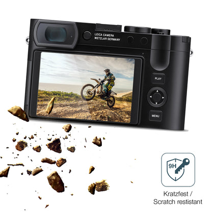 dipos Displayschutz für Leica Q3 43, transparente Oberfläche, perfekte Passform auch für die Rundungen