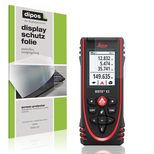 Matte Displayschutzfolie von dipos passend für Leica Disto X3, präziser Zuschnitt und blasenfrei montiert
