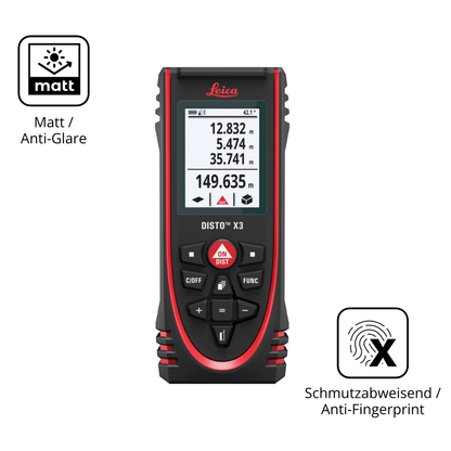 Dünne und entspiegelnde Folie passend zugeschnitten für Leica Disto X3