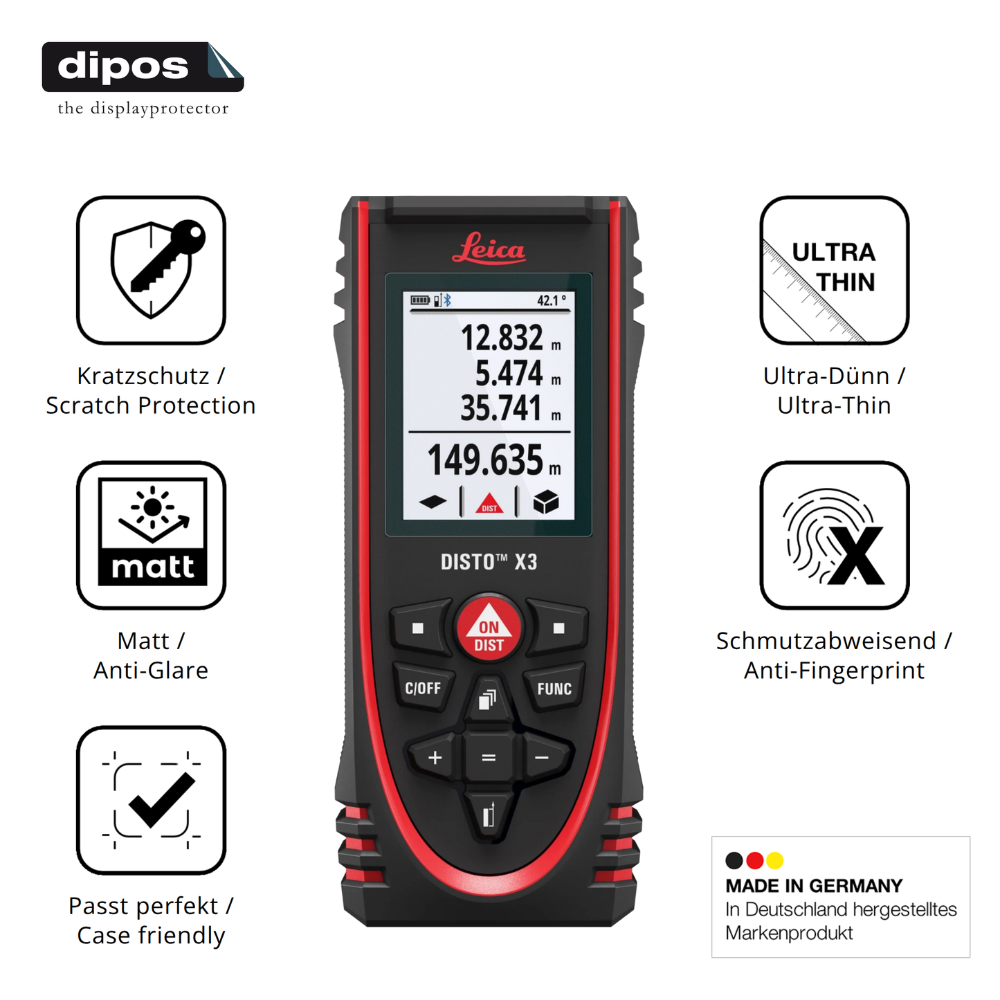 Displayschutz hergestellt in Deutschland, höchste Qualität made in Germany