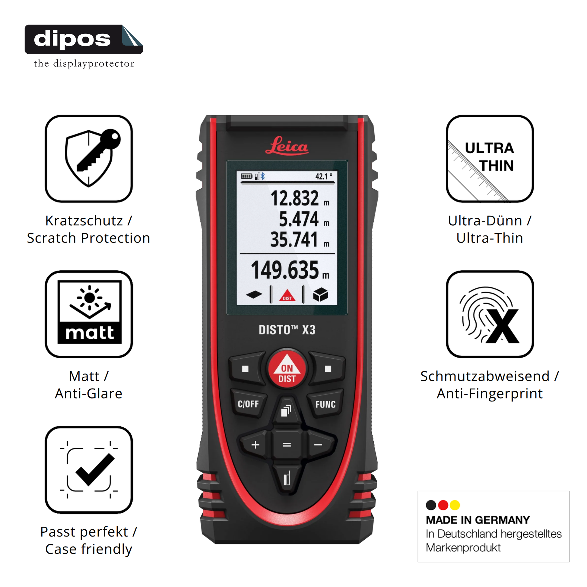 Displayschutz hergestellt in Deutschland, höchste Qualität made in Germany